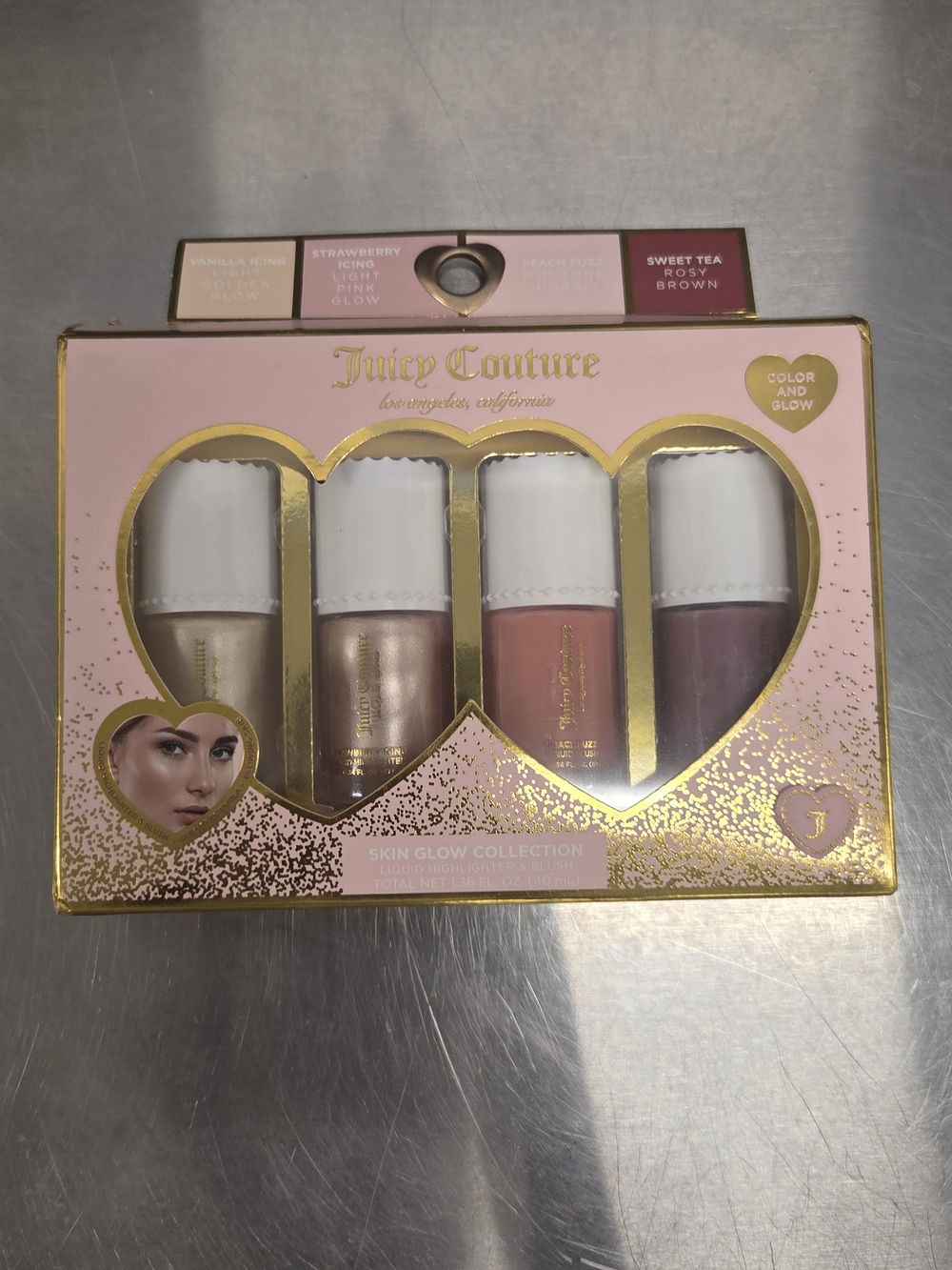 Juicy Couture Skin Glow Blush & Highlight Set - Pink, Rose, Peach, Plum